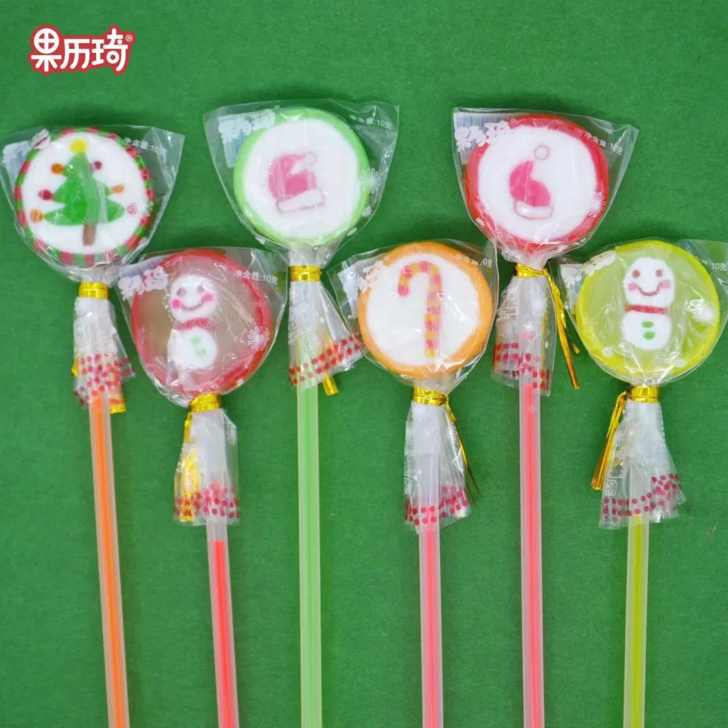 15g Fruit Flavor Swirl Round Shape Hard Candy Lollipop with Box Packing