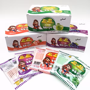 Proveedor de dulces de frutas y leche Halal personalizados Cc Stick Candy