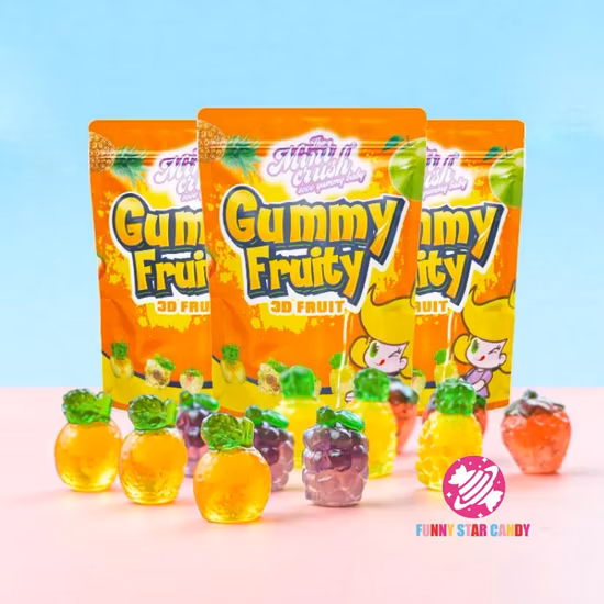 Caramelo suave gomoso de las multivitaminas de la gelatina del xilitol con forma de fruta